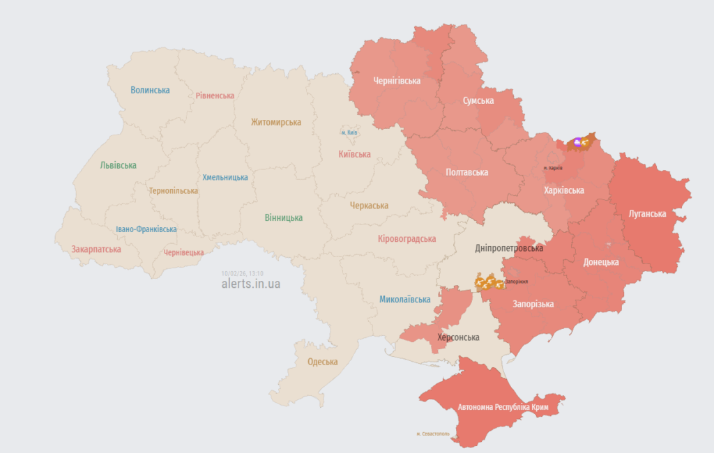 мапа тривог